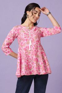 Fashion Dream Casual Printed Women Pink Top