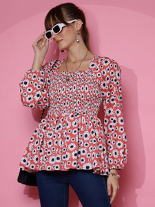 Sheetal Associates Casual Printed Women Pink Top