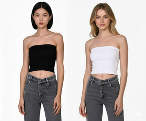 PINOVO Casual Solid Women Black, White Top