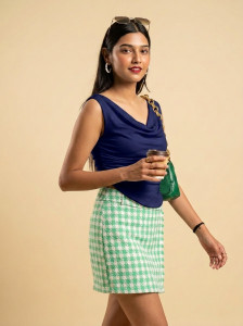 METRONAUT Casual Solid Women Dark Blue Top