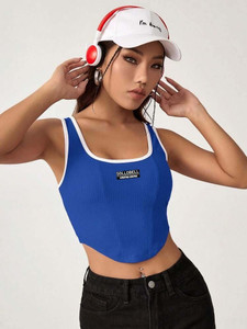 Sollobell Casual Printed Women Blue Top