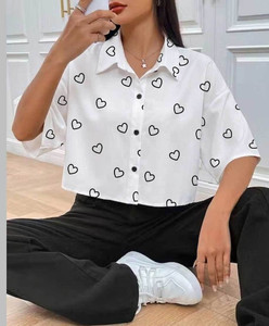 XNOCKY Casual Printed Women White Top