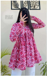 New RJP Craft Casual Printed Women Pink Top