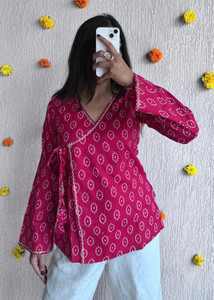 Vidusha Casual Printed Women Pink Top