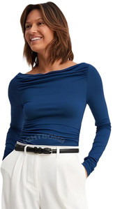 SIGHTBOMB Formal Solid Women Dark Blue Top