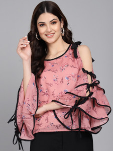 Raabta Fashion Casual Printed Women Multicolor Top