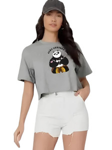 Kamedge Casual Printed Women Grey Top