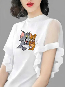 GP GARMENTS Casual Graphic Print, Printed Women White Top