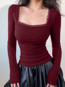 Istyle Can Casual Solid Women Maroon Top