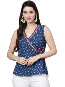 JAPER KURTI Casual Printed Women Blue Top