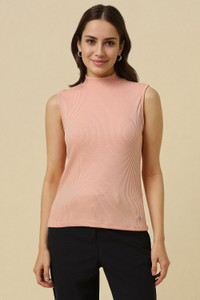 Allen Solly Casual Self Design Women Pink Top