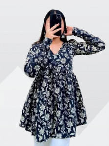 BIBHATSU Casual Printed Women Black Top