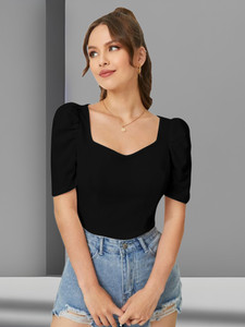Dream Beauty Fashion Casual Solid Women Black Top