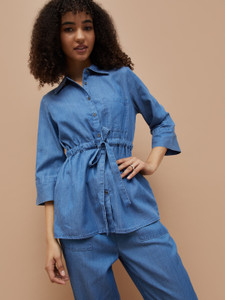 Fame Forever by Lifestyle Casual Solid Women Blue Top