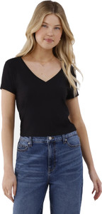 Stars and You Casual Solid Women Black Top