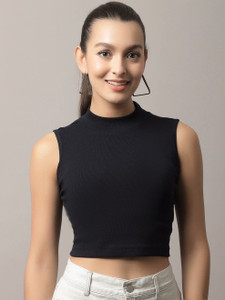 MITOS Casual Solid Women Black Top