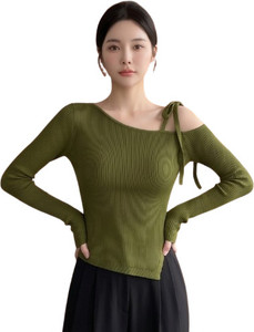 Sowera Casual Self Design Women Green Top