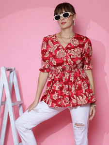 Sheetal Associates Casual Printed Women Red Top