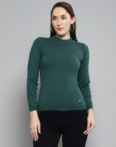 Cloak & Decker Casual Solid Women Green Top
