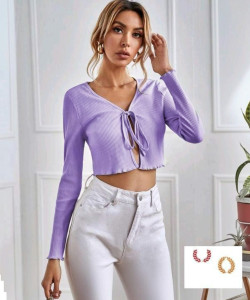 ZEROZABAR Casual Solid Women Brown Top