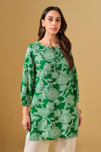 NAINVISH Casual Printed Women Green Top