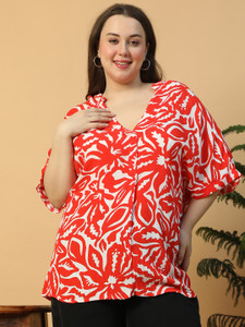 OXOLLOXO Casual Printed Women Red Top