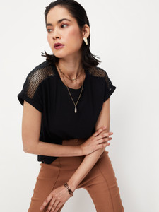 MAX Casual Lace Women Black Top