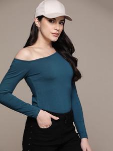 Roadster Casual Solid Women Blue Top