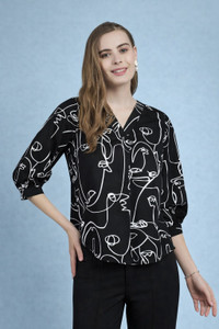 ENAREZI Casual Printed Women Black Top