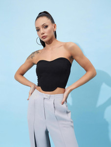 ATHENA Party Solid Women Black Top