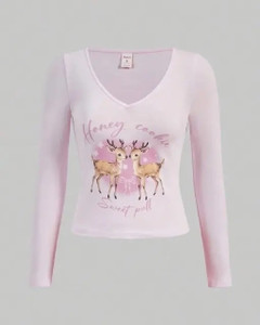 Bartus Casual Printed Women Pink Top
