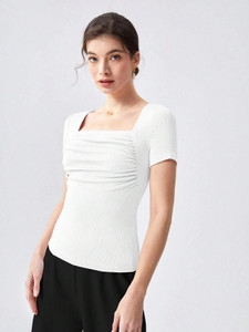 Sugathari Casual Solid Women White Top