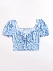 Aahwan Casual Printed Women Light Blue, White, Light Green Top