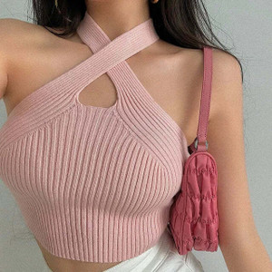HouseOfCommon Casual Self Design Women Pink Top
