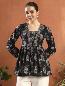 Kirnya Casual Printed Women Multicolor Top