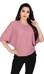 KRISH HOSIERY Party Solid Women Pink Top