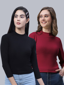 FBAR Casual Self Design Women Multicolor Top