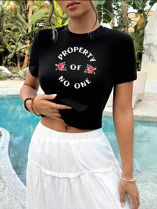 Twenty2 Creation Casual Printed Women Black Top