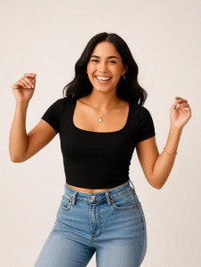 LOVERSBITE Casual Solid Women Black Top
