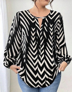 ansgarments Casual Printed Women Black Top