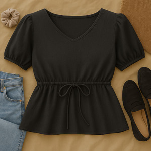 NiloBerry Party Solid Women Black Top