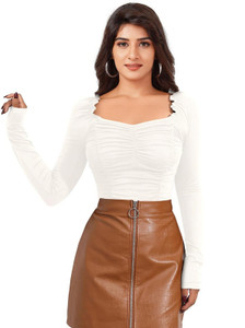 london belly Casual Solid Women White Top