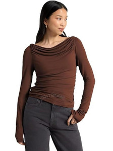 SIGHTBOMB Formal Solid Women Brown Top