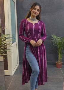 KRULRIN Women Self Design A-line Kurta