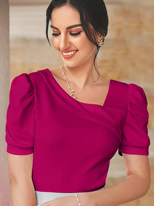 Dream Beauty Fashion Casual Solid Women Pink Top