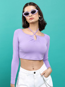 KETCH Casual Solid Women Purple Top