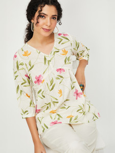 मैक्स महिलाओं के लिए कैजुअल प्रिंटेड बहुरंगी टॉप