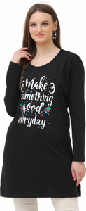 ILLUSTRIOUS Casual Printed Women Black Top