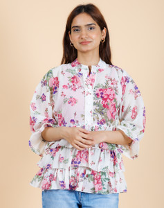 stylishkurti Casual Printed Women White Top