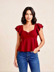 Hasan enterprises Casual Solid Women Gold Top